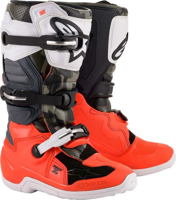 Alpinestars Tech 7S Magneto Boots Blk/Red Fluo/Wht/Gry Sz 07 2015017-1329-7