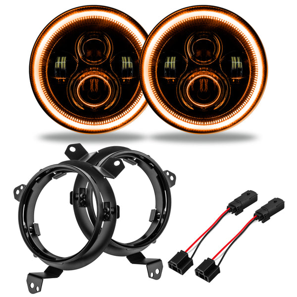 Oracle compatible with Jeep Wrangler JL/Gladiator JT 7in. High Powered LED Headlights (Pair) Amber SEE WARRANTY 5769J-005