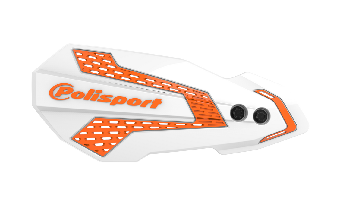 Polisport 8308200004 MX Flow Perch Mount Handguard - White/Orange