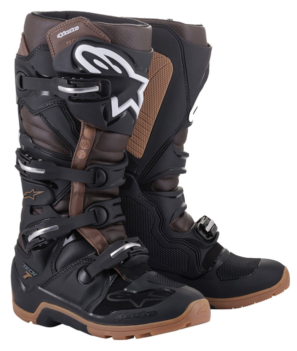 Alpinestars Tech 7 Enduro Boots Black/Dark Brown (Size 8) (2012114-1089-8)