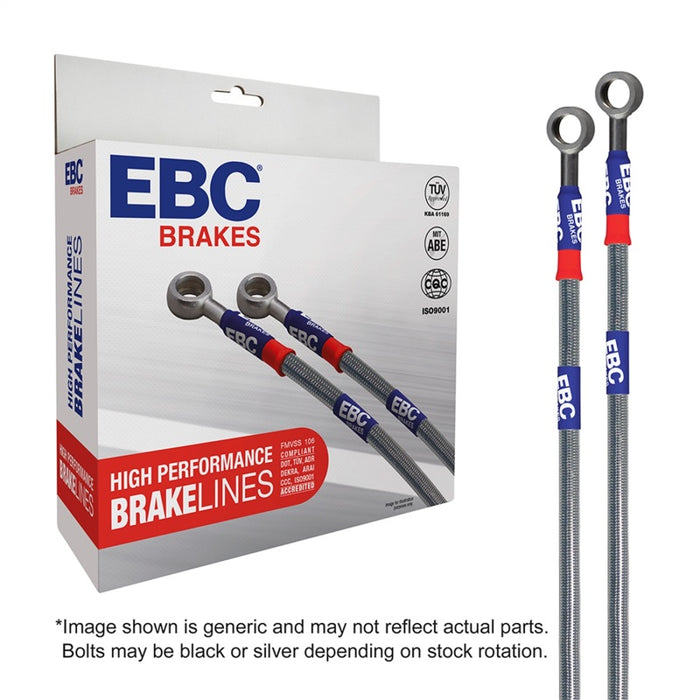 EBC 97-99 Compatible with Dodge Ram 1500 (4WD) 3.9L (w/Rear Wheel ABS) Stainless Steel Brake Line Kit BLA7214-3L