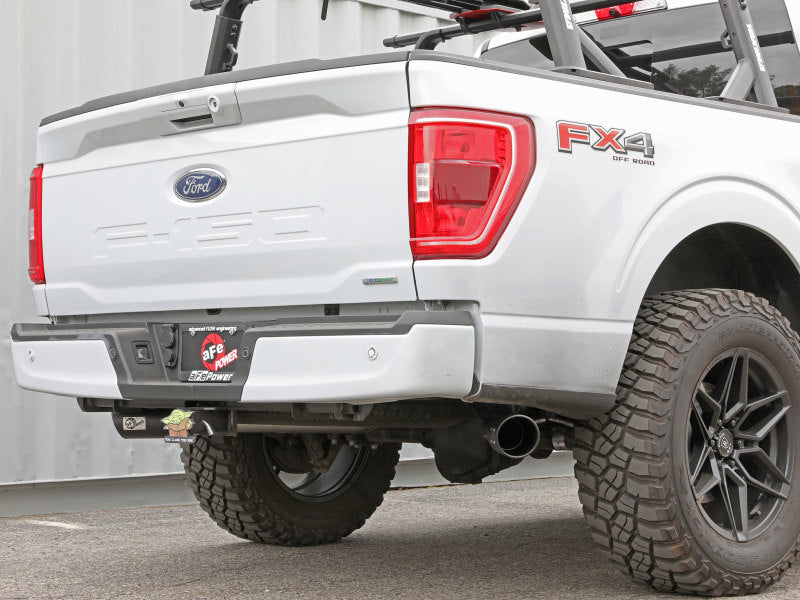 aFe Vulcan 3in 304 SS Cat-Back Exhaust 2021 Ford F-150 V6 2.7L/3.5L (tt)/V8 5.0L w/ Black Tips 49-33126-B