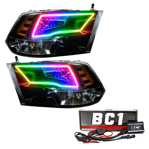 Oracle 09-17 RAM 1500 TRX Quad Pre-Assembled Headlights Blk Housing w/ BC1 Cntrl SEE WARRANTY 7121-335