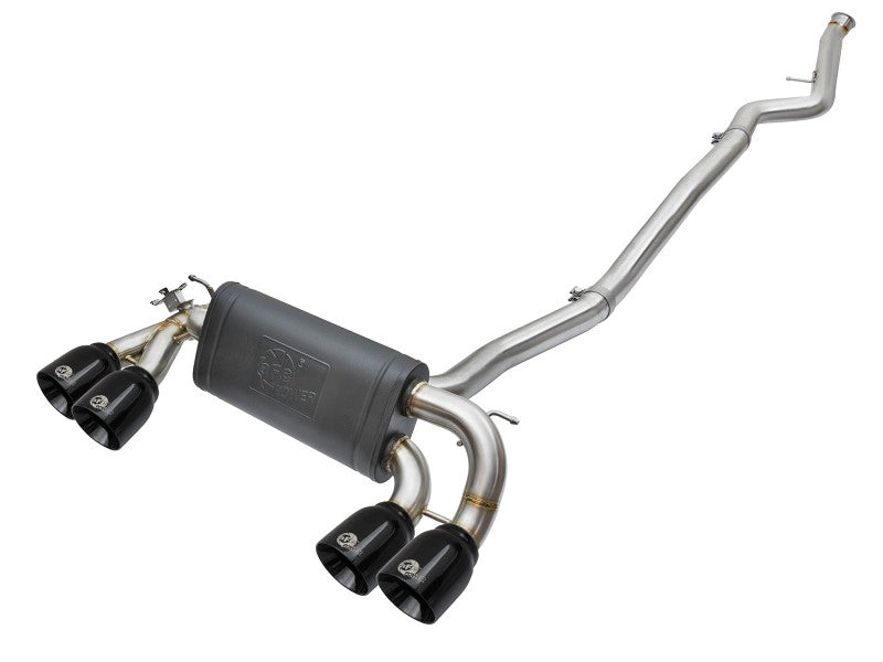 aFe 16-18 BMW M2 L6-3.0L MACH Force-Xp 3in to 2.5in 304 SS Cat-Back Exhaust System-Quad Black Tips 49-36330-1B