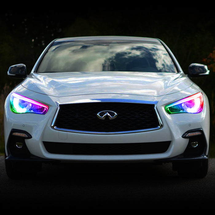 Oracle 14-21 Compatible with Infiniti Q50 RGB+W Headlight Halo Upgrade Kit ColorSHIFT w/o Controller SEE WARRANTY 1404-334