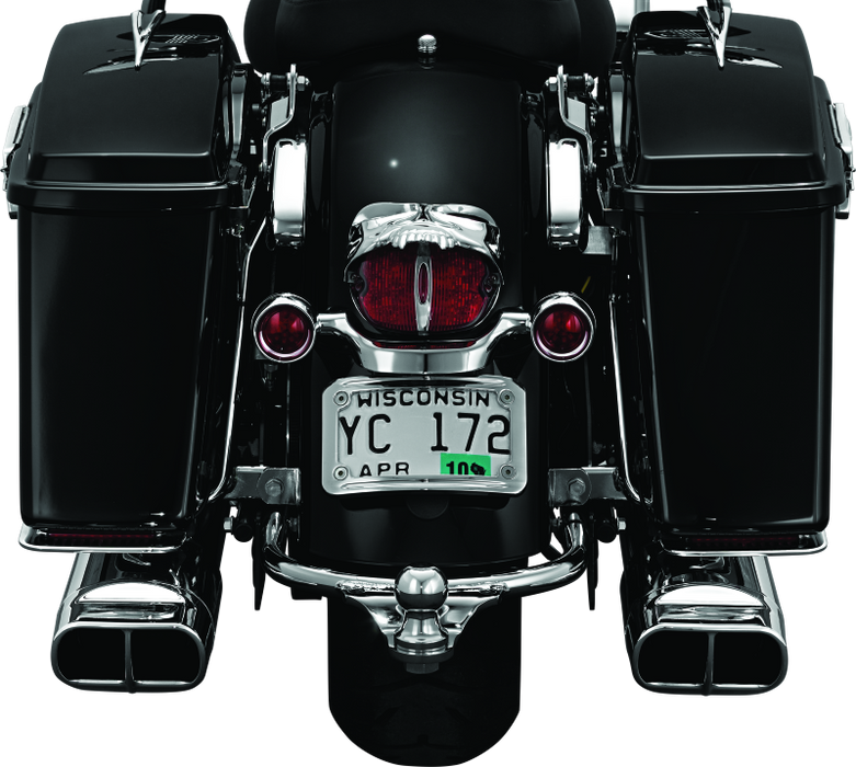 Kuryakyn 3157 Motorcycle Accessory: Curved License Plate Mount for 2010-19 Harley-Davidson Motorcycles, Chrome