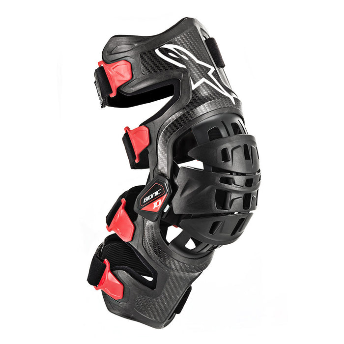 Alpinestars 2704-0480 Men's Bionic-10 Off-Road Motocross Knee Brace - Right, Black/Red, Medium