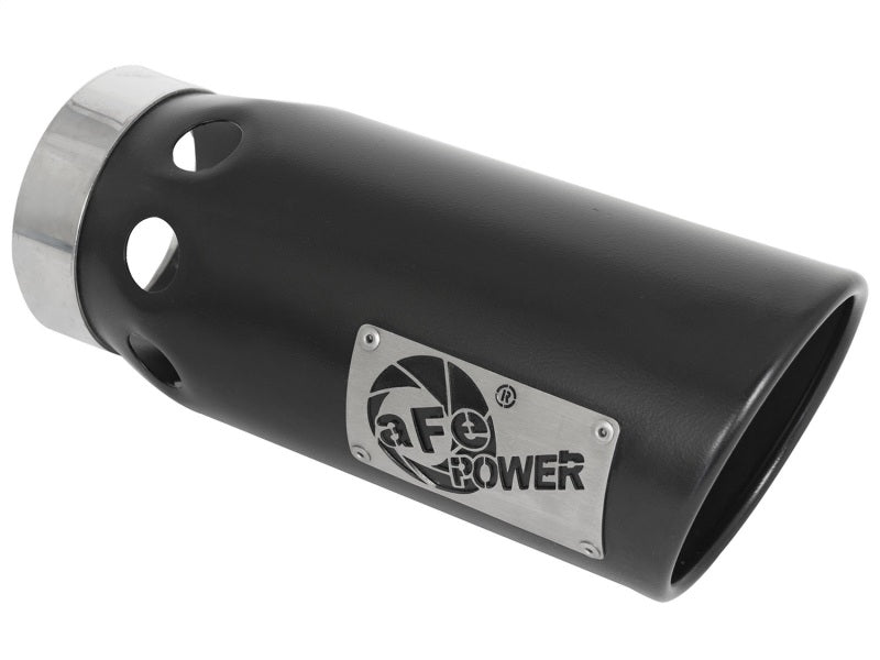 aFe Power Intercooled Tip Stainless Steel Black 4in In x 5in Out x 12in L Bolt-On 49T40501-B121