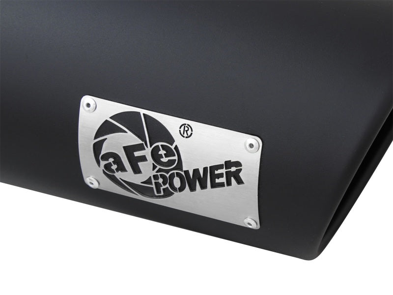 aFe Power MACH Force-Xp 4in In x 6in Out x 15in L Driver Side Clamp-On 4in 409 SS Exhaust Tip-Black 49T40601-B15