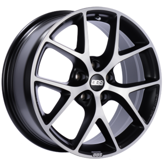 BBS SR 18x8 5x112 ET30 Satin Black Diamond Cut Face Wheel -82mm PFS/Clip Required SR041VGPK