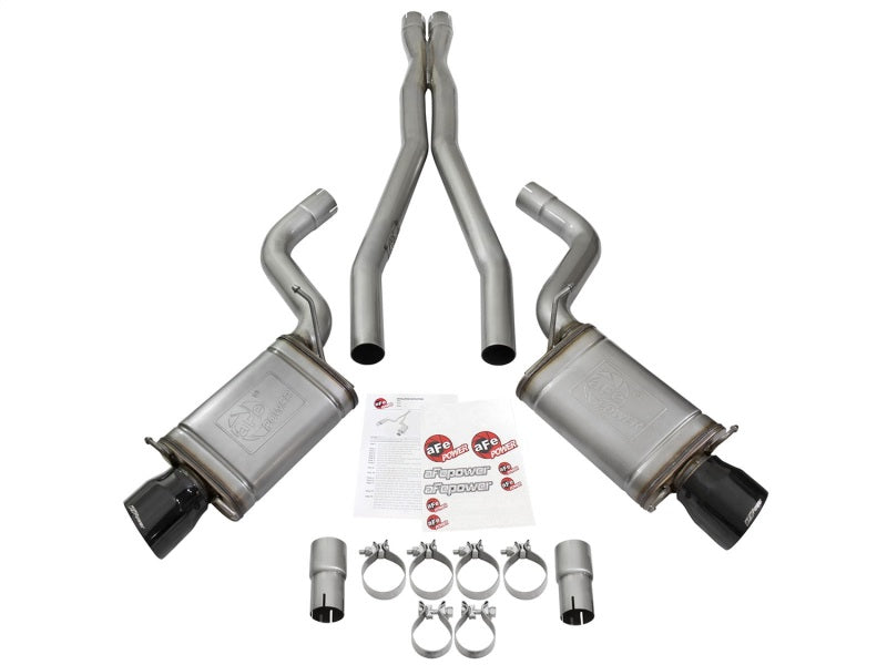 aFe Mach Force-Xp 3in CB Stainless Steel Dual Exhaust System w/ Black Tips 09-15 Cadillac CTS-V 49-34063-B