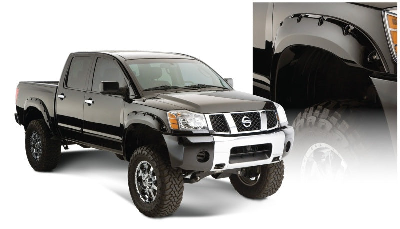 Bushwacker Front/Rear Black Pocket Style Fender Flares For 04-15 Titan 70908-02