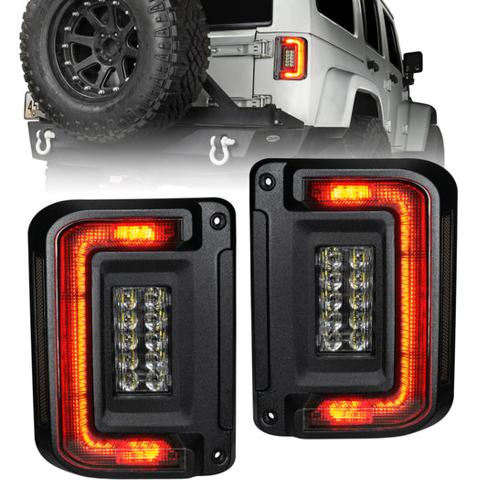 Oracle 07-17 compatible with Jeep Wrangler JK Flush Mount LED Tail Lights Tinted SEE WARRANTY 5891-504-T