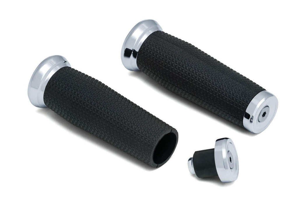 Kuryakyn Thresher Handlebar Grips For Throttle And Clutch: 2015-19 Indian Scout Motorcycles, Chrome, 1 Pair 5938