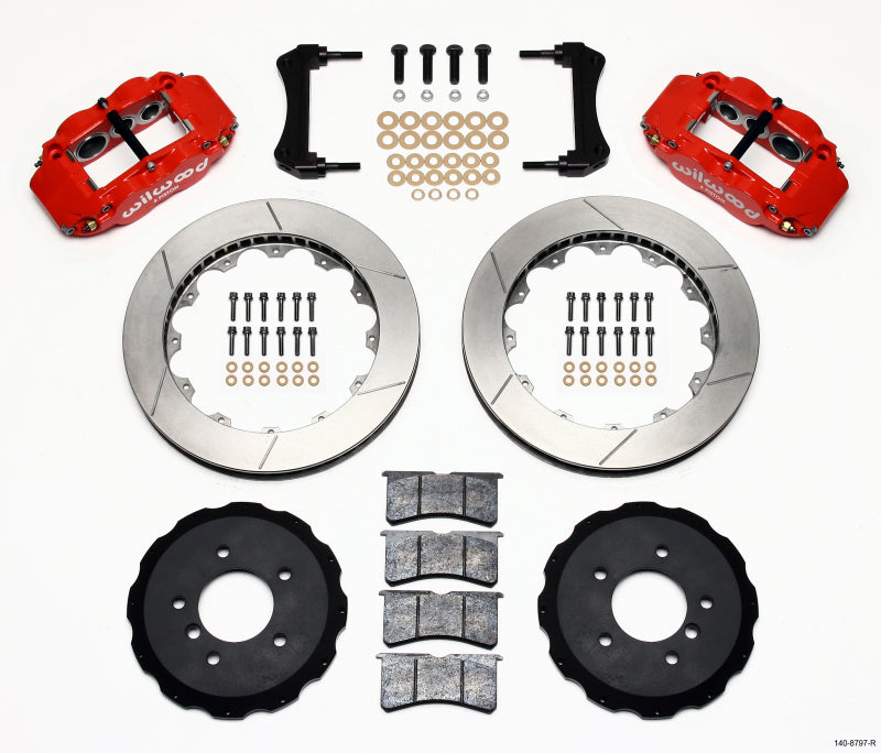 Wilwood Narrow Superlite 6R Front Hat Kit 13.06in Red E36 BMW M3 140-8797-R