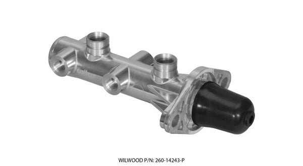 Wilwood Tandem Remote Master Cylinder 1in Bore Ball Burnished 260-14243-P