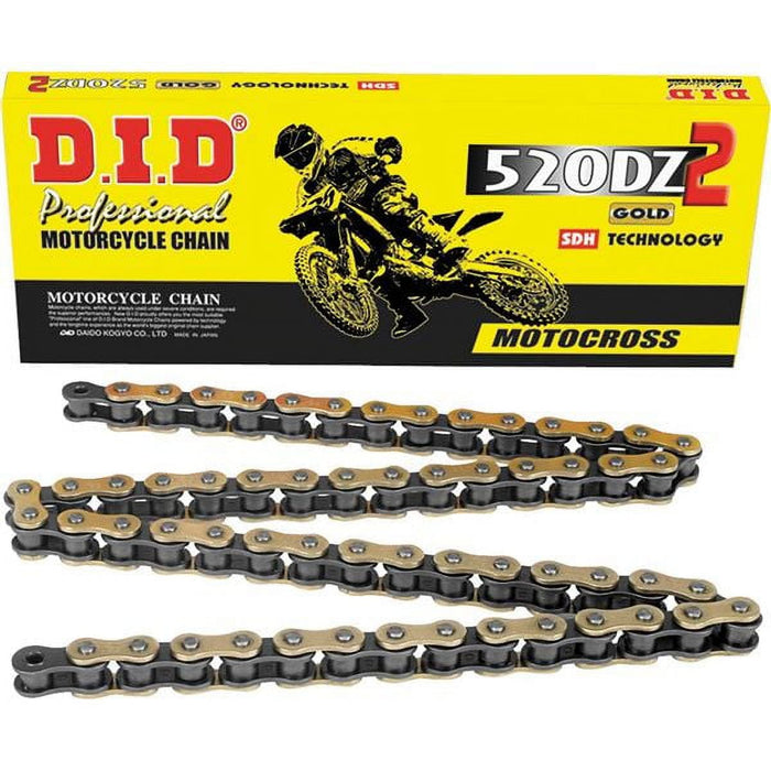 D.I.D. Did Chain 520�Dz2�Open Standard Gold 120�Links With Clip Lock 520DZ2X120RB