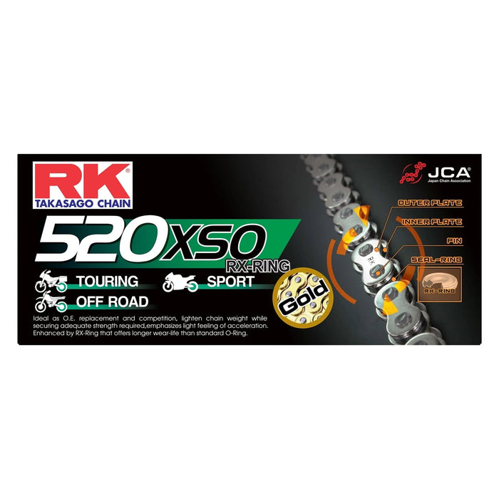 RK EXCEL Chain - GB520XSO Road  Off-Road X'ring Chain Chain# GB520XSO