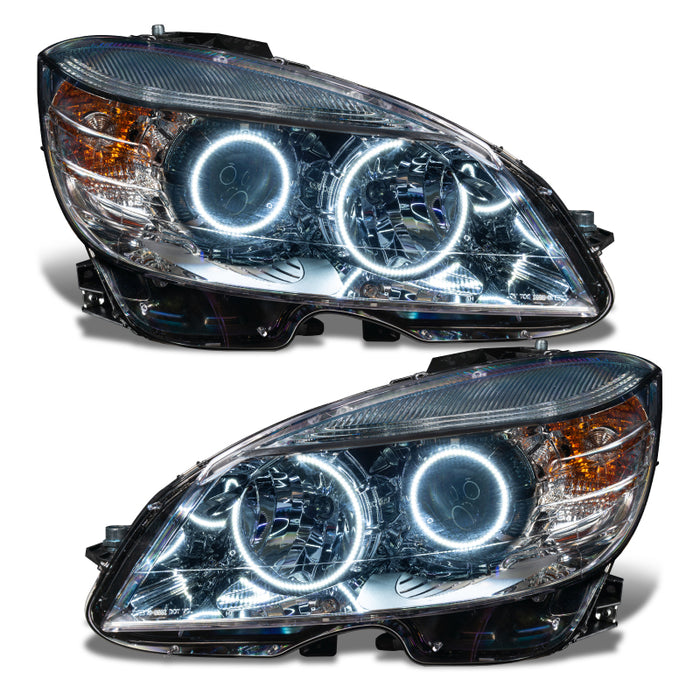 Oracle 08-11 Mercedes Benz C-Class Pre-Assembled Headlights Chrome Housing White SEE WARRANTY 7115-001