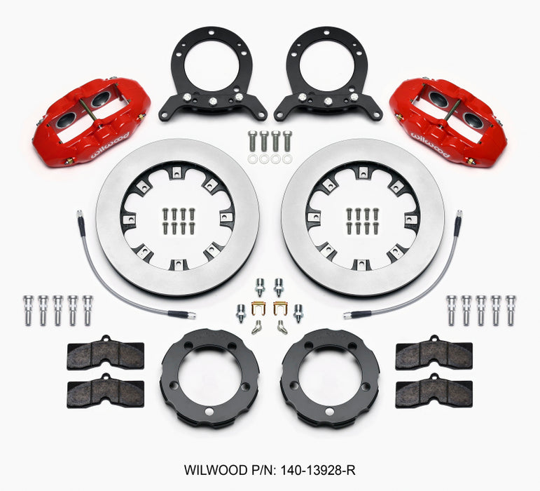 Wilwood D8 Front Hat Kit 12.19in Rotor Red 76-77 Ford Bronco Dana 44 w/Lines 140-13928-R