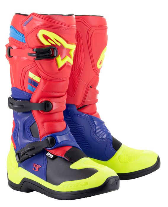 Alpinestars Men's Motorcycle Boots, Bright Red/Blue/Fluo Yellow, 14