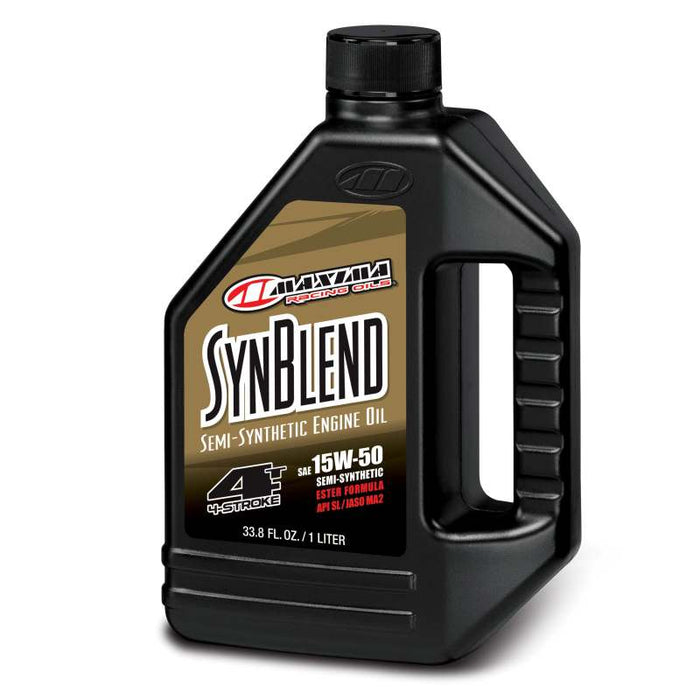 Maxima Racing Usa Syn Blend4 15W50 Synthetic Blend Motorcycle Engine Oil, 1 Liter 30-36901B
