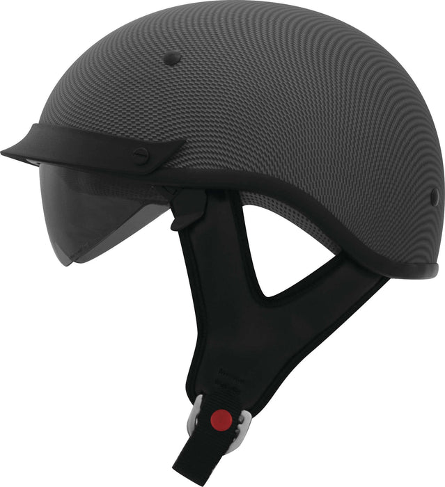 THH T-72 Motorcycle Half Helmet w/Drop Down Visor Matte Carbon MD