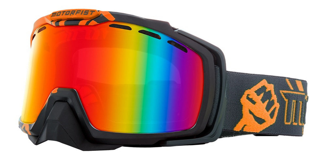 Motorfist Octane 110 Snow Goggle w/Mirror Lens Orange/Red