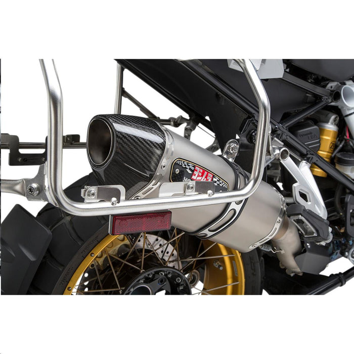 Yoshimura R-77 Slip-On Exhaust (Street/Stainless Steel With Carbon Fiber End Cap/Works Finish) Compatible With 13-18 Bmw R1200Gs 15002B0520