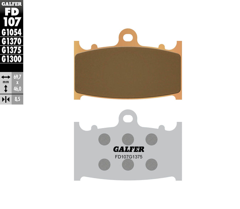 Galfer HH Sintered Ceramic Brake Pads (Front G1375) Compatible With 97-03 SUZUKI GSXR600