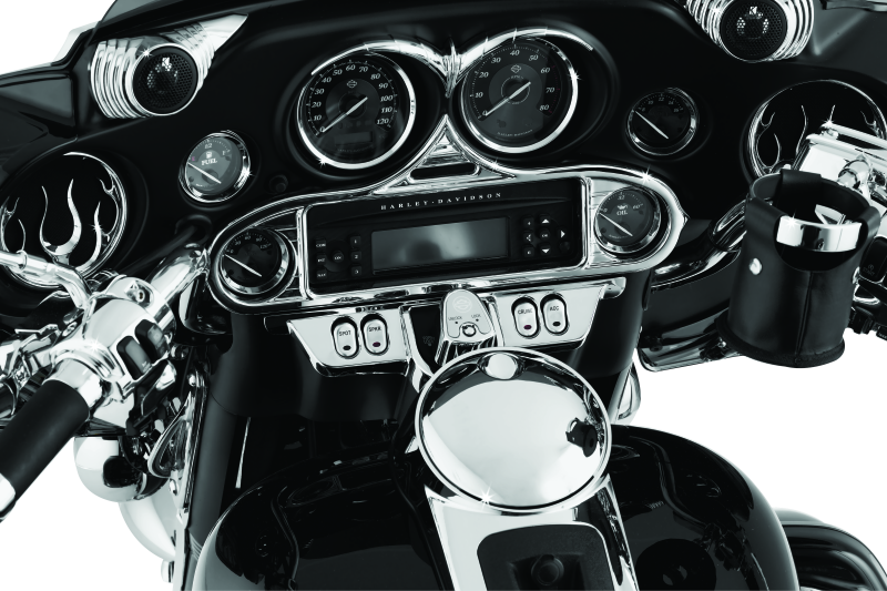 Kuryakyn Motorcycle Accent Accessory: Switch Panel Accent For 1996-2013 Harley-Davidson Touring & Trike Motorcycles, Chrome 3783