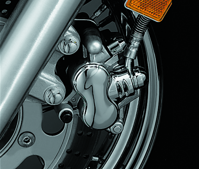 Kuryakyn Motorcycle Accent Accessory: Front Caliper Cover For Kawasaki, Suzuki, Yamaha Motorcycles, Chrome 1294