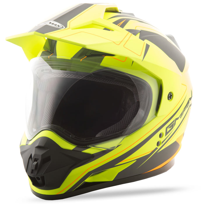Gmax Gm-11 Dual-Sport Expedition Helmet Matte Hi-Vis Yel/Blk Lg G5112686 TC-24