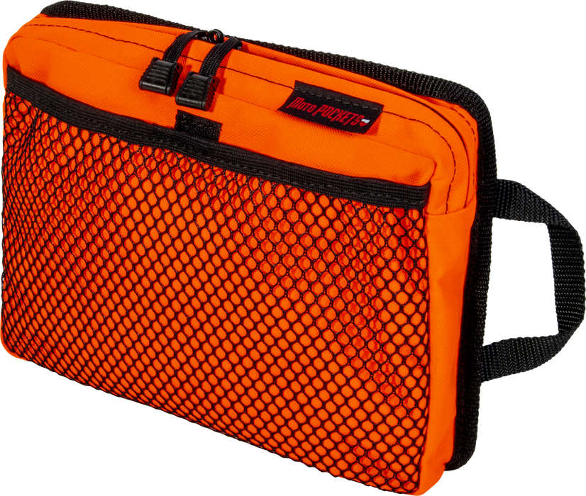 Moto Pockets Motorcycle Top Case Lid Bag Hi-Vis Orange, 11"x9" 3.2 Liters, Easily Removable, Made in the USA