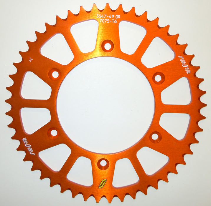 Sunstar 5-354749OR Orange Anodized Aluminum 520-49T Works Triplestar Sprocket