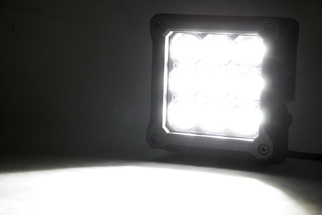 Chrome Series LED Light Pair | 4 Inch | Square | White DRL