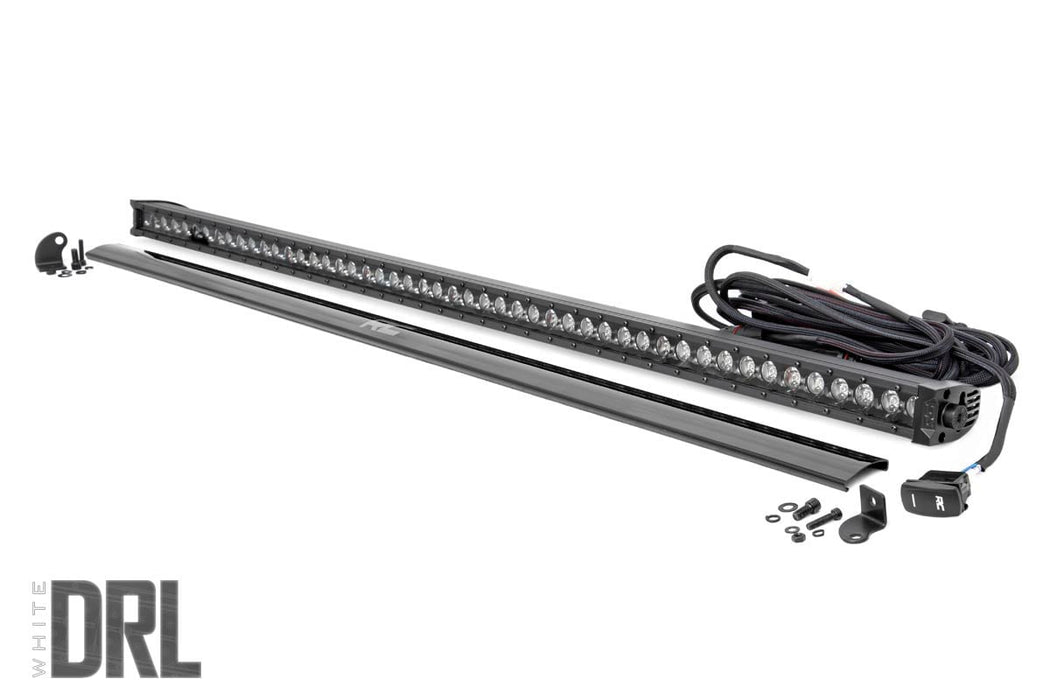 Rough Country Black Series Led Light Bar Cool White Drl 50 Inch Single Row 70750BLDRL