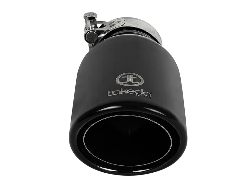 aFe Takeda 304 Stainless Steel Clamp-On Exhaust Tip 2.5in.Inlet / 4in Outlet Black 49T25404-B08