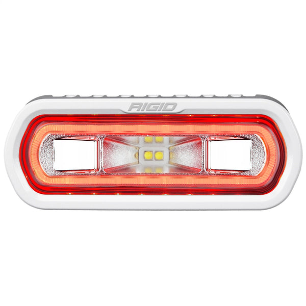 Rigid Industries Sr-L Series Marine Spreader Pod, 2 Wire, Surface Mount, White W/Red Halo 51102