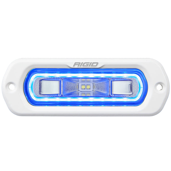 Rigid Industries Sr-L Series Marine Spreader Pod, 2 Wire Flush Mount, White W/Blue Halo 51201