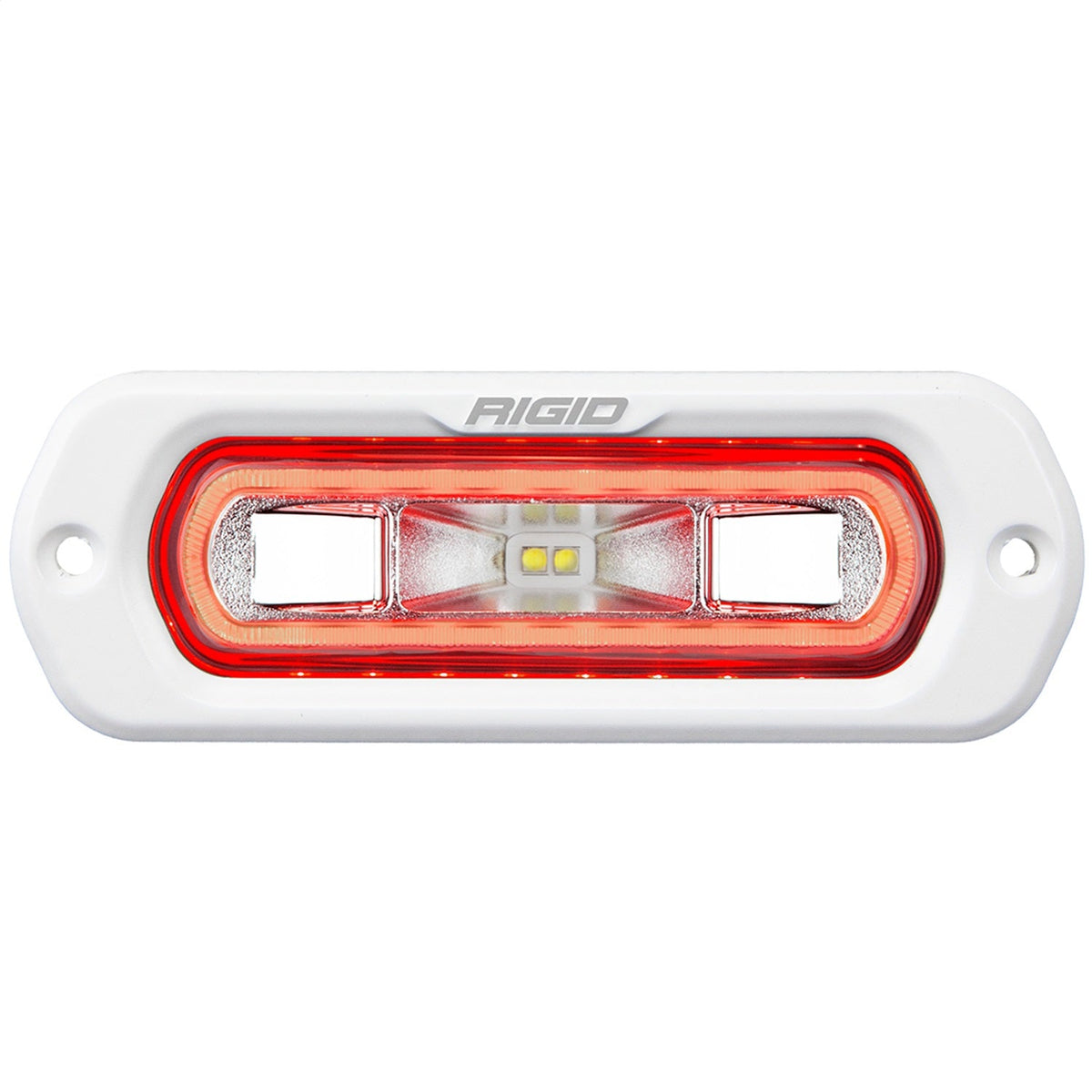 RIGID Sr-L Series Marine Spreader Pod, 2 Wire Flush Mount, White W/Red Halo 51202