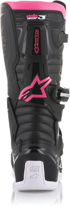 Alpinestars mens Black/White/Pink Tech 3 Stella Boots Black White Pink Sz 06, Multi, 6 US