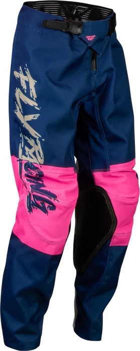 Fly Racing 2023 Youth Kinetic Khaos Pants (Pink/Navy/Tan, 22)