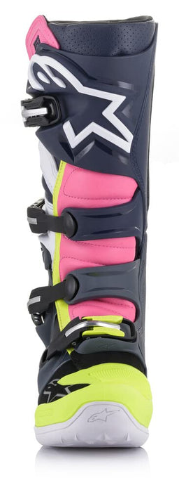 Alpinestars 2012014-9076-9 Men's Tech 7 Motocross Boot, Dark Gray/Dark Blue/Pink, 9