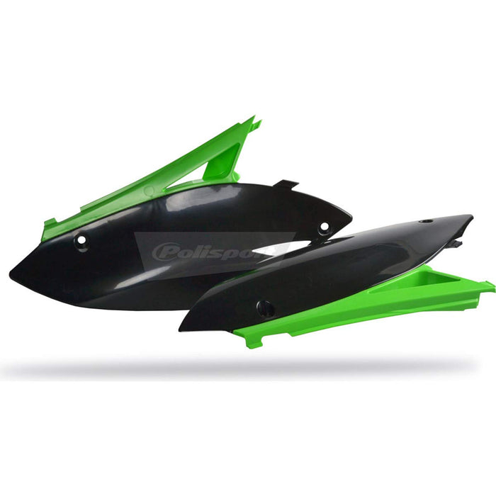 Polisport Side Panel Set (GREEN/BLACK) For 09-12 KAWASAKI KX250F