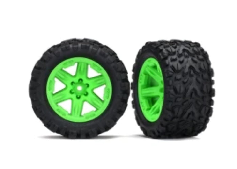 Traxxas 2.8" Green RXT Wheels with Talon Extreme Tires (2WD Rear)