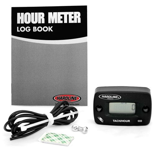 Hardline Products HR-8061-2 Hour Meter/Tachometer for up to 2-Cylinder Engines,Black