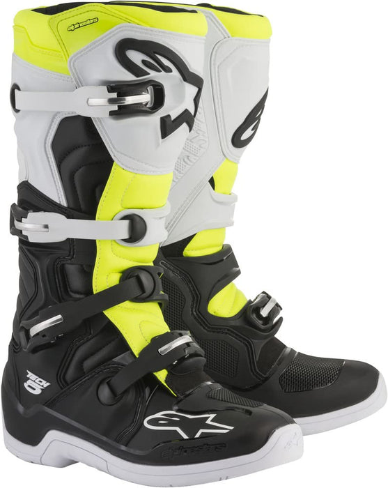 Alpinestars 2015015-125-8 Tech 5 Boots Black/White/Yellow Sz 08