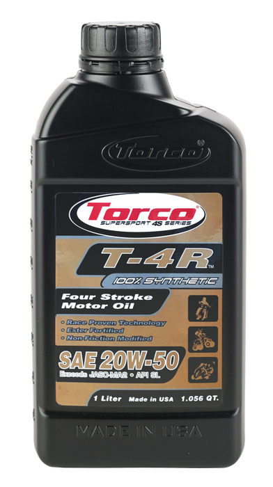 Torco T-4R 4-Stroke Synthetic Blend Motor Oil 20W-50 Liter T672055CE