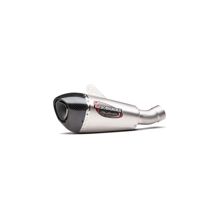 Yoshimura Alpha T Slip-On Exhaust (Street/Stainless Steel/Stainless Steel/Carbon Fiber/Works Finish) Compatible with 18 Kawasaki EX400ABS